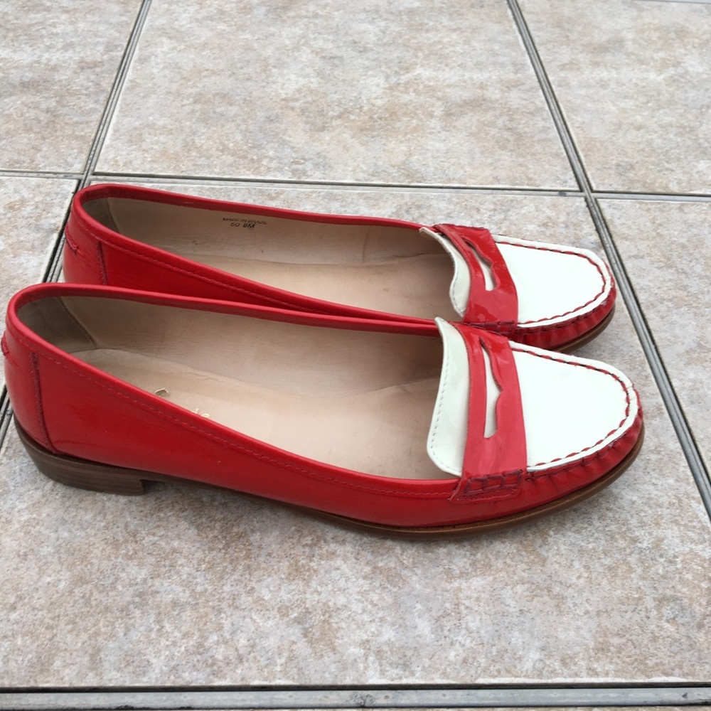 kate spade Red and White Patent Leather Loafer - Picture 4 of 8
